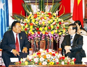 Chủ tịch nước Nguyễn Minh Triết tiếp Chủ tịch Quốc hội Micronesia