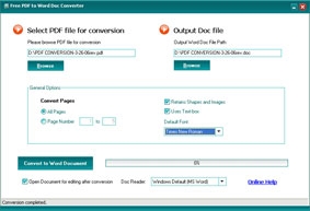 Free PDF to Word Doc Converter 1.1  Chuyển đổi tập tin PDF sang DOC siêu tốc