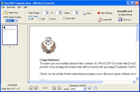 Docx2rtf  chuyển định dạng tập tin 
từ Docx, Dotx,  Sxw và Odt về Rtf