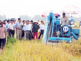 Hỗ trợ nhà nông sắm máy gặt đập liên hợp