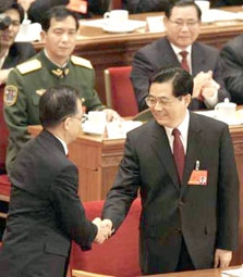 Ông Hồ Cẩm Đào được bầu lại làm Chủ tịch nước
