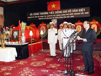 Cử hành trọng thể  lễ truy điệu và lễ an táng nguyên Thủ tướng Võ Văn Kiệt tại TP Hồ Chí Minh
