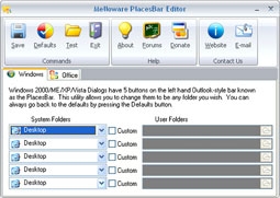 Melloware Placesbar Editor 1.0.9.59 - Thiết kế lại hộp thoại Open/Save