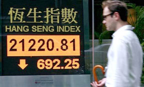 Lo ngại khủng hoảng tài chính Mỹ, thị trường chứng khoán châu Á sụt giảm mạnh