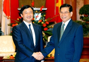 Chủ tịch nước Nguyễn Minh Triết, Phó Chủ tịch nước Nguyễn Thị Doan tiếp, hội kiến với Hoàng Thái tử Nhật Bản