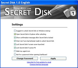 Secret Disk 1.0  Ổ đĩa bí mật 
cho dữ liệu quan trọng
