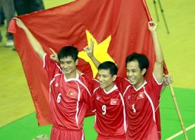 Đội tuyển đá cầu nam 
mang HCV về cho Việt Nam