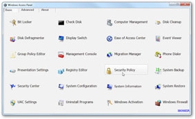 Windows Access Panel - Quản lý tất cả tác vụ 
của Windows 7