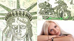 Tác phẩm nghệ thuật 
toàn bằng đô-la Mỹ