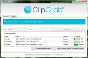 ClipGrab 3.0.7.2  
Tải video về dùng ngay