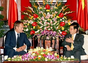 Chủ tịch nước Nguyễn Minh Triết tiếp Thủ tướng Ba Lan, 
Đoàn đại biểu cấp cao Tòa án Nhân dân tối cao Lào 
và Tòa án Tối cao Campuchia
