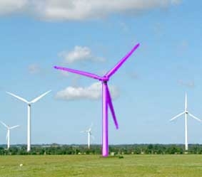 Tua-bin gió nên sơn màu tím