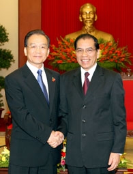 Các đồng chí lãnh đạo Đảng, Nhà nước tiếp các vị khách quốc tế