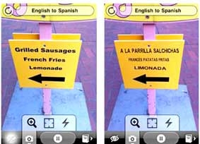 iPhone có thể thông dịch 
biển hiệu bằng tiếng nước ngoài
