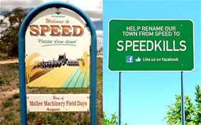 Đổi tên thị trấn để cổ động an toàn giao thông