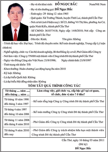 Tiểu sử tóm tắt những người ứng cử Đại biểu HĐND TP Cần Thơ khóa VIII, nhiệm kỳ 2011-2016 ở đơn vị bầu cử số 02