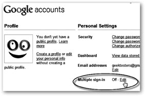 Google với tính năng "đa đăng nhập"