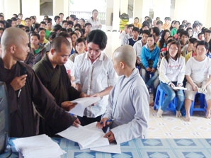 Bạc Liêu: Nhà chùa tiếp sức mùa thi