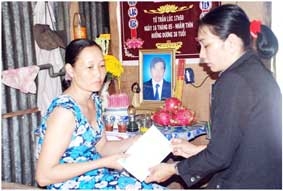 Trao tiền từ thiện