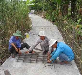 NÔNG DÂN THÀNH PHỐ CẦN THƠ TÍCH CỰC THAM GIA 
XÂY DỰNG HẠ TẦNG NÔNG THÔN