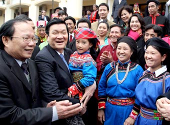 Chủ tịch nước Trương Tấn Sang chúc Tết
cộng đồng các dân tộc Việt Nam