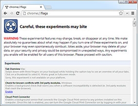 Khám phá các thiết lập ẩn của trình duyệt web