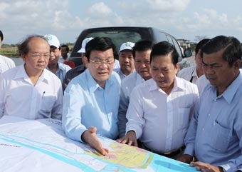 Chủ tịch nước Trương Tấn Sang
thăm và làm việc với tỉnh Tiền Giang