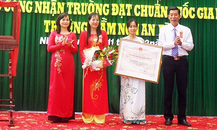 Trường Mầm non An Bình đón nhận bằng công nhận đạt chuẩn quốc gia