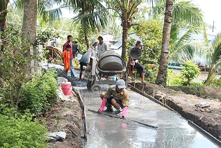 Nỗ lực bảo vệ vườn cây ăn trái trong mùa lũ