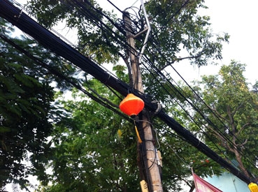 Tập trung chỉnh trang hệ thống 
cáp thông tin trên trụ điện lực