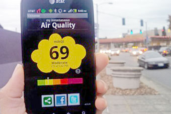 Cảm biến giúp cảnh báo ô nhiễm không khí qua điện thoại