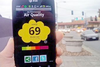 Cảm biến giúp cảnh báo ô nhiễm không khí qua điện thoại