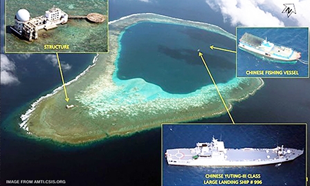 Hoạt động của Trung Quốc 
hủy hoại môi trường Biển Đông