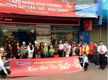 Vietravel Chi nhánh Cần Thơ chào mừng đoàn du khách xuất hành đầu năm Bính Thân 2016