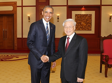 Tổng Bí thư Nguyễn Phú Trọng
tiếp Tổng thống Barack Obama