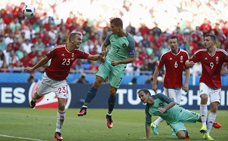 Hungary - Bồ Đào Nha: 3-3 <br>
Ronaldo chứng tỏ đẳng cấp siêu sao bằng cú đúp