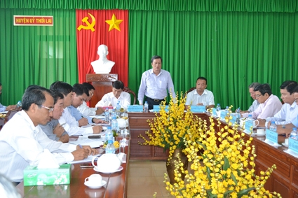 Đoàn kiểm tra Thành ủy kiểm tra công tác phòng chống tham nhũng, lãng phí tại huyện Thới Lai