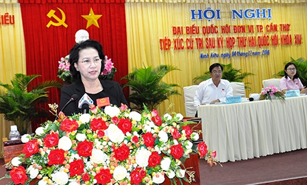 Chủ tịch Quốc hội Nguyễn Thị Kim Ngân: Quốc hội tăng cường giám sát tối cao nợ công 
và Chính phủ thực hiện tốt lời hứa trước dân