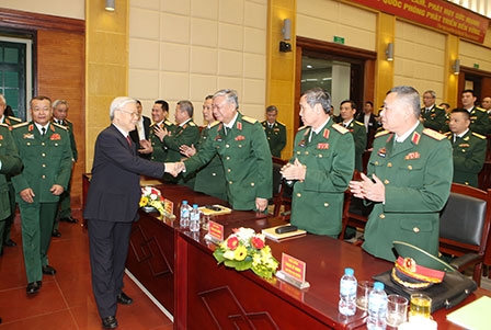 Tổng Bí thư Nguyễn Phú Trọng
thăm, làm việc với Tổng cục II - Bộ Quốc phòng