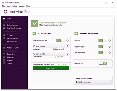 Avira là phần mềm diệt virus cho người dùng tốt nhất năm 2016