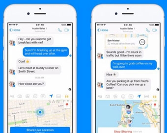 Facebook Messenger cho phép chia sẻ vị trí trực tiếp