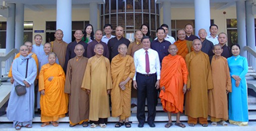 Lãnh đạo Thành ủy tiếp Ban Trị sự Phật giáo thành phố