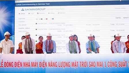 Đóng điện Nhà máy điện mặt trời Sao Mai 1