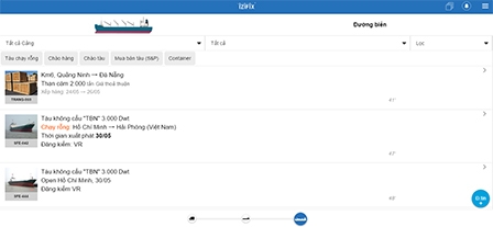 Ứng dụng giao dịch Izifix  Giải pháp toàn diện cho vận tải đường biển