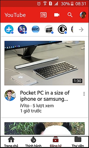 YouTube trên Android chính thức có thanh điều hướng ở cạnh dưới
