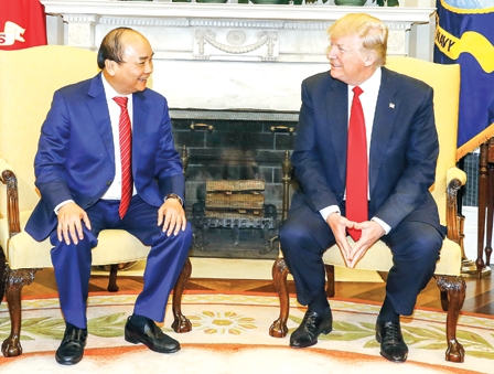 Thủ tướng Nguyễn Xuân Phúc hội đàm với Tổng thống Donald Trump