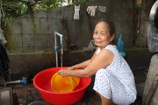 Người dân ở Chợ Bà Đầm đã có nước sạch