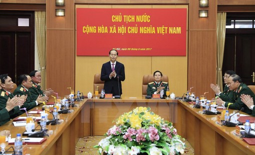 Chủ tịch nước Trần Đại Quang làm việc với Lãnh đạo

Bộ Quốc phòng