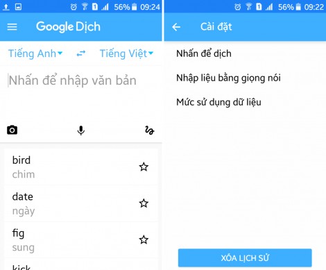 Cách sử dụng ứng dụng Dịch trên Android