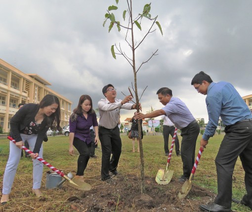 Trồng 400 cây xanh tại các trường THCS, Tiểu học
